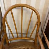Baby high chair early 20th century thonet style curved wood and cane et you