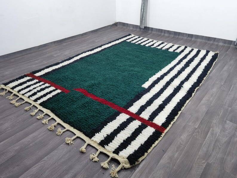 Magnifique tapis berbère vert décoré 200/300cm