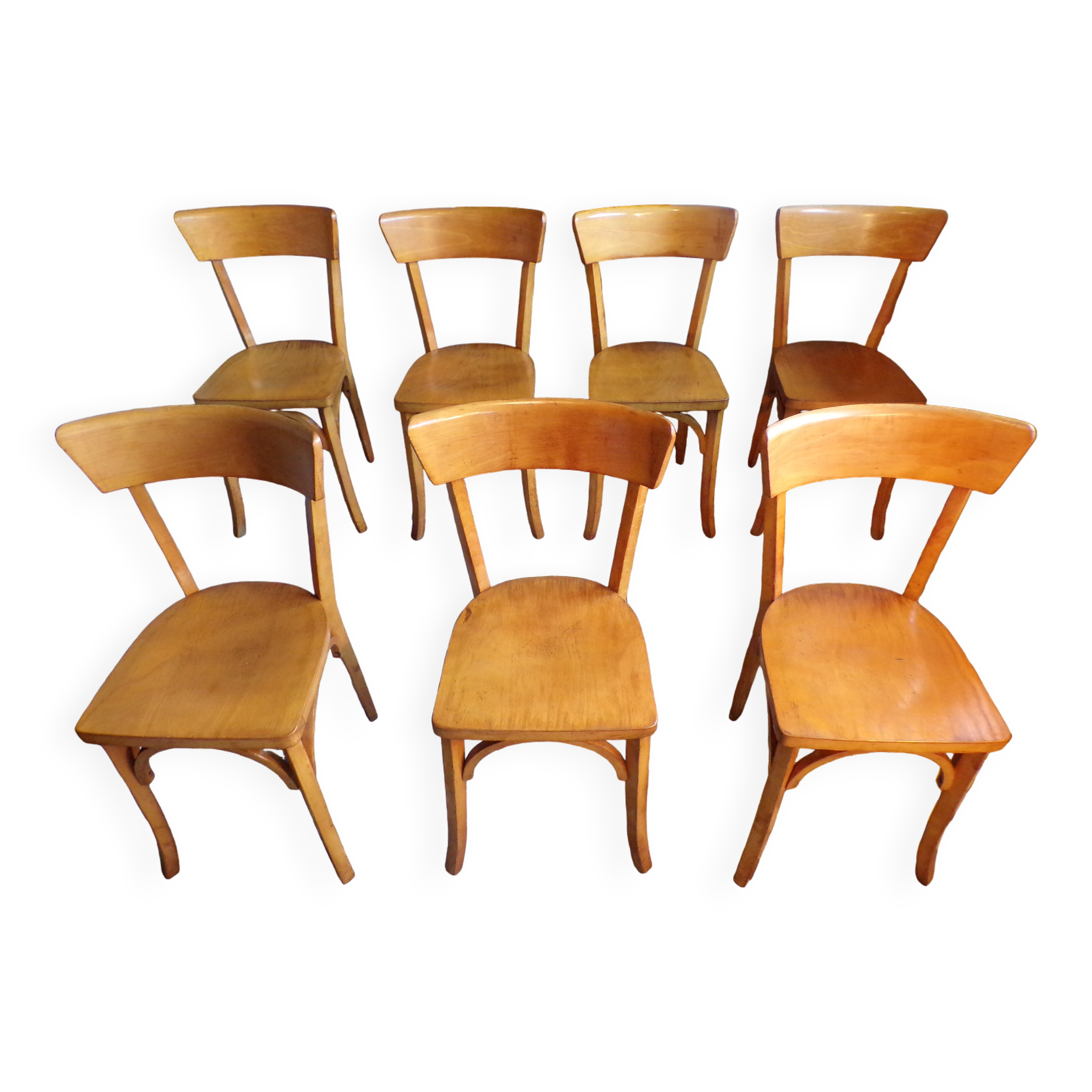 Set of 7 vintage bistro chairs