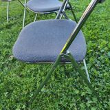 Set of 4 souvignet folding chairs from the 1970s.