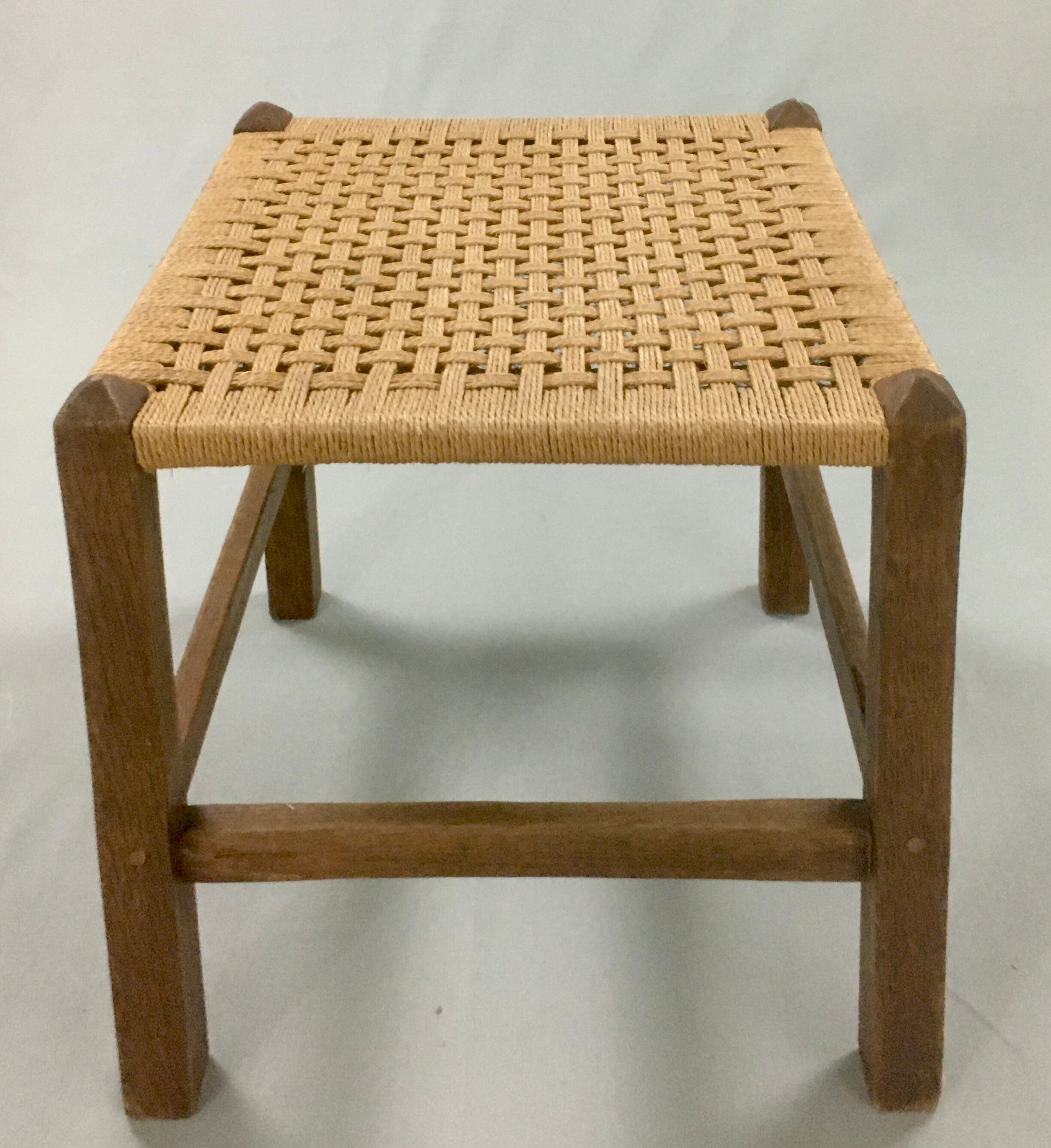 Tabouret Art & crafts chêne et corde