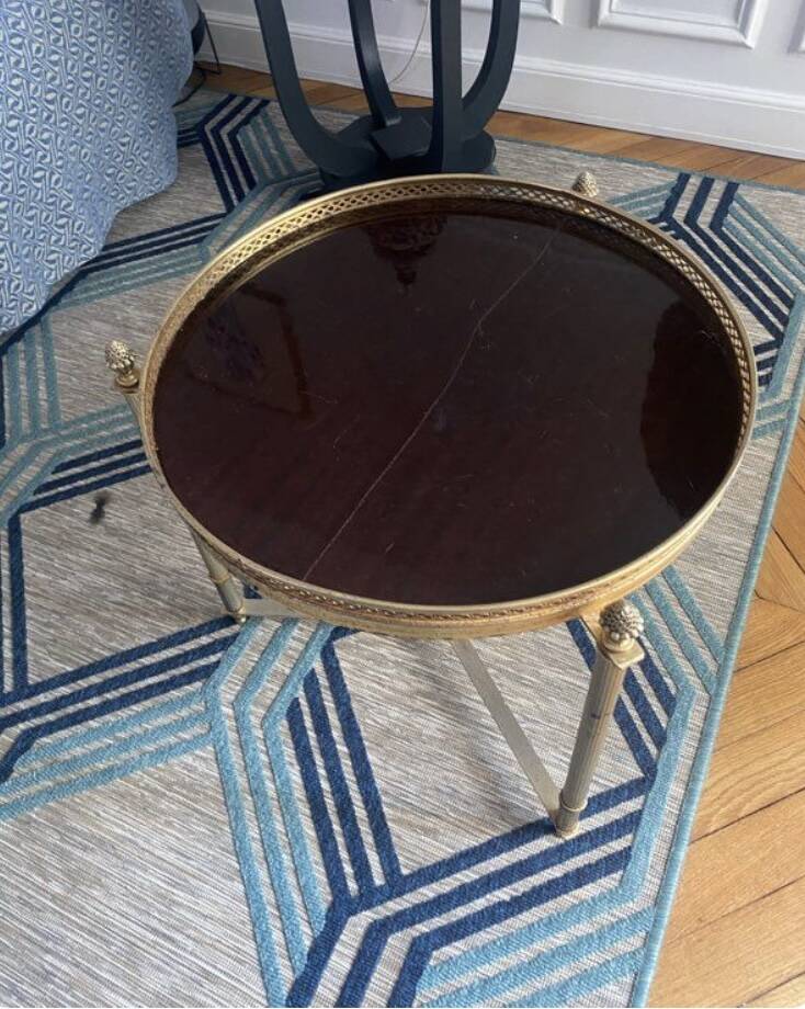 Small gold side table