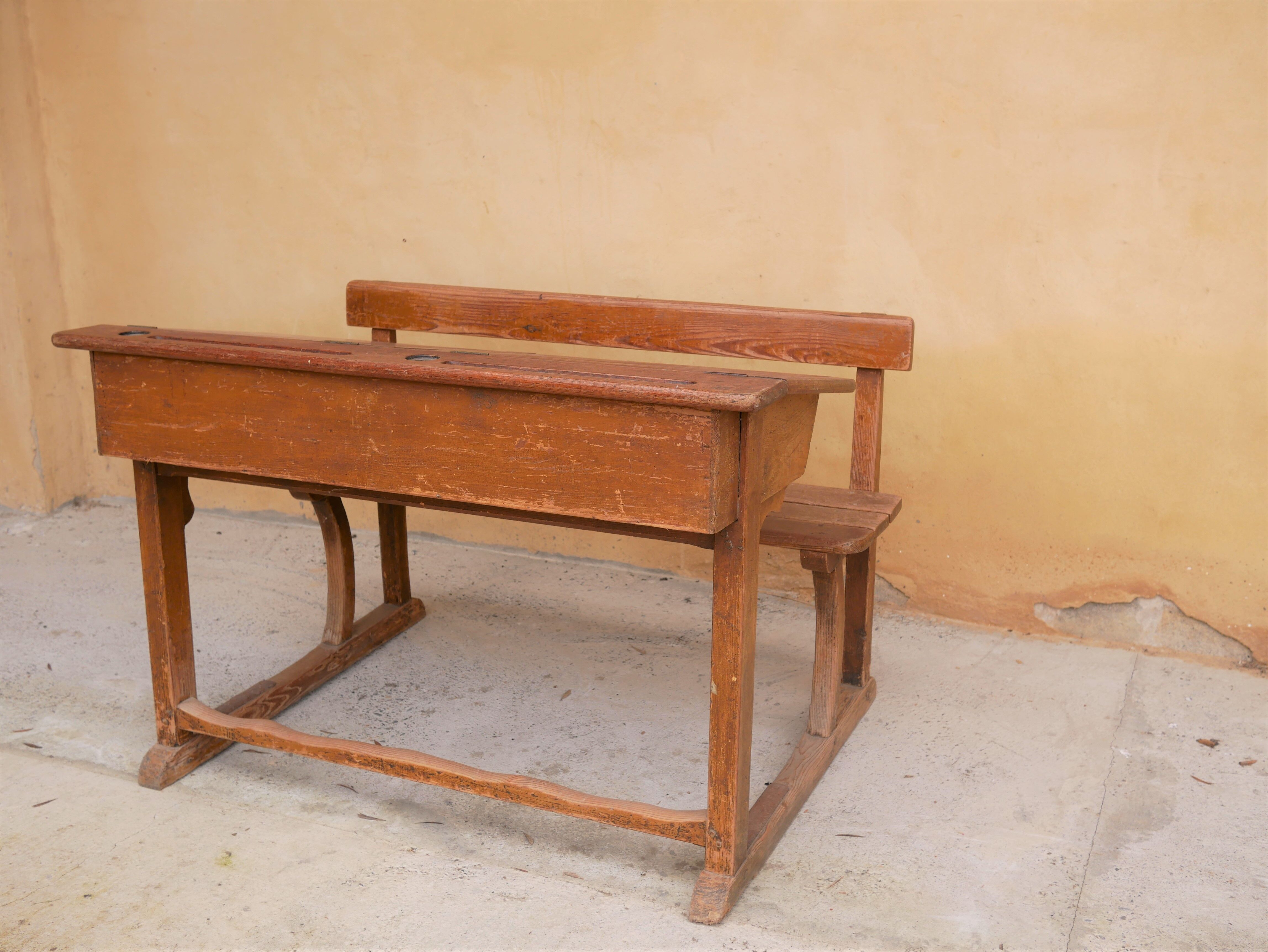 Schoolboy desk desk vintage desk in solid wood