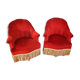 Paire de fauteuils crapaud en velours rouge de style Napoléon III