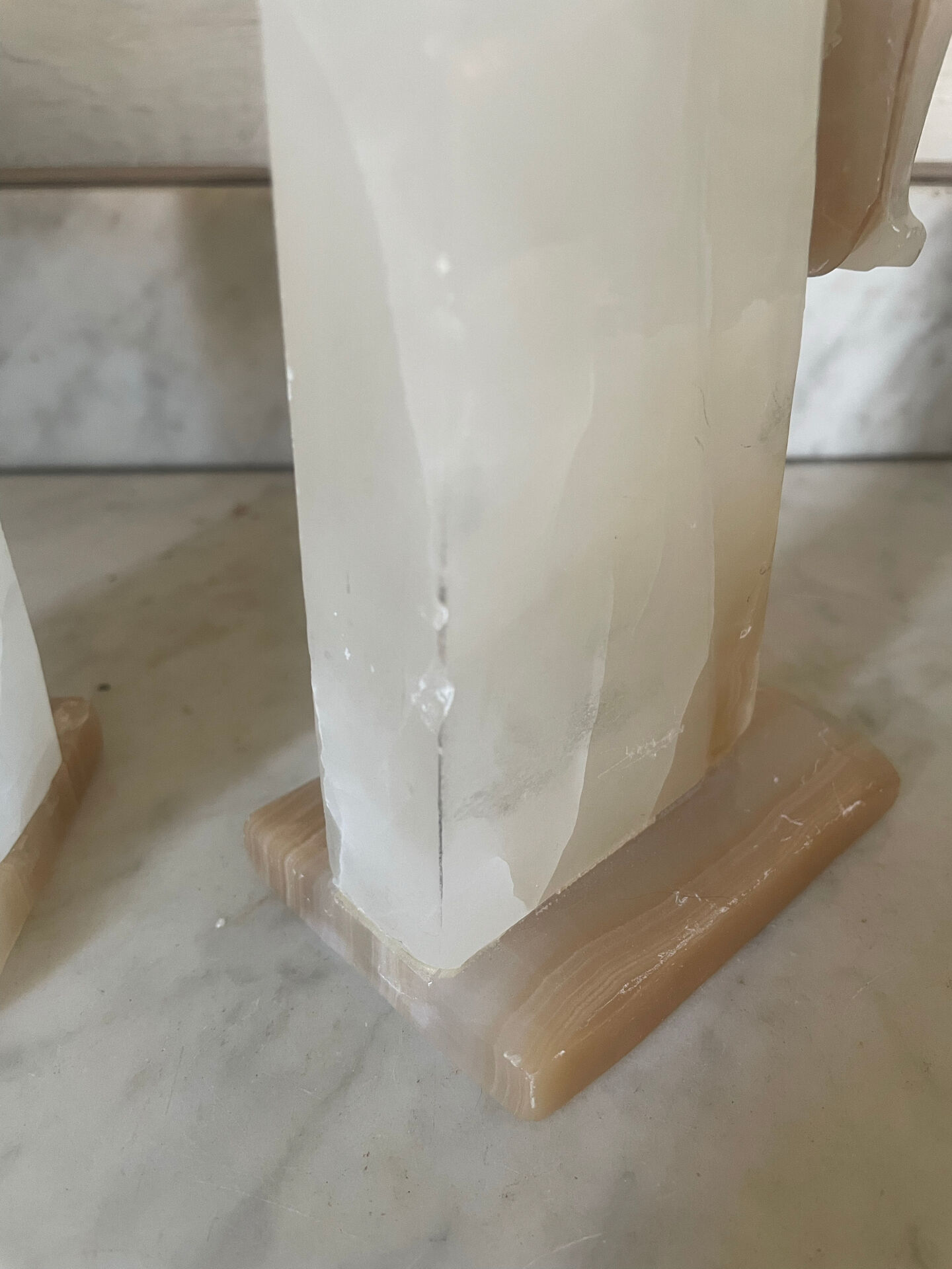 Pair of vintage onyx horse head bookends
