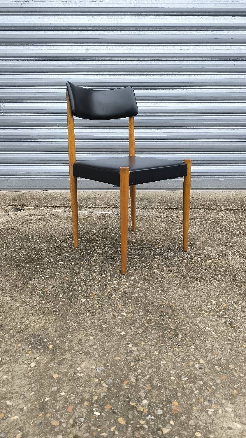 Scandinavian chair in teak and skai 1960
