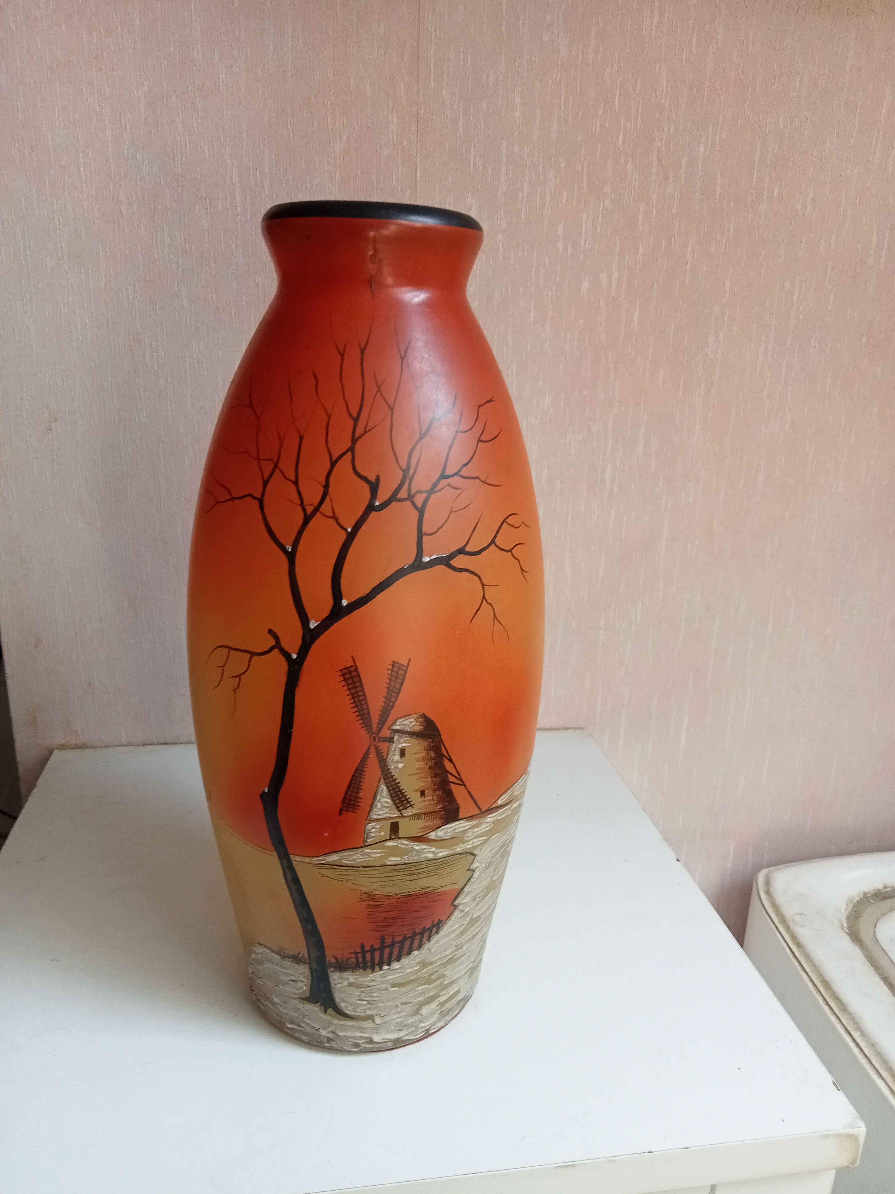 old vase signed henri martin painted by hand