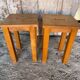 Pair of Vintage Raw Wood Stools