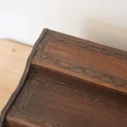 Antique carved wooden cigarette box – Functional push-button dispenser