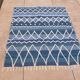 Recycled cotton handcrafted rug - Reversible - Blue
