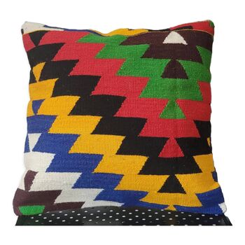 Multicolored Kilim cushion cover 40x40