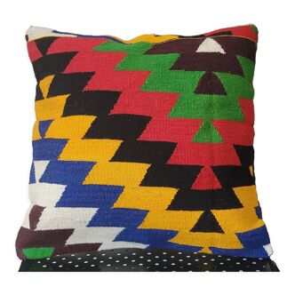 Multicolored Kilim cushion cover 40x40