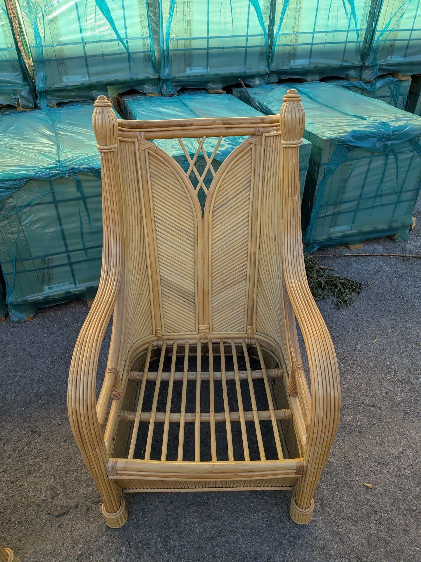 Pair of rattan armchairs