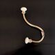 Double coat hook, brass and ceramic