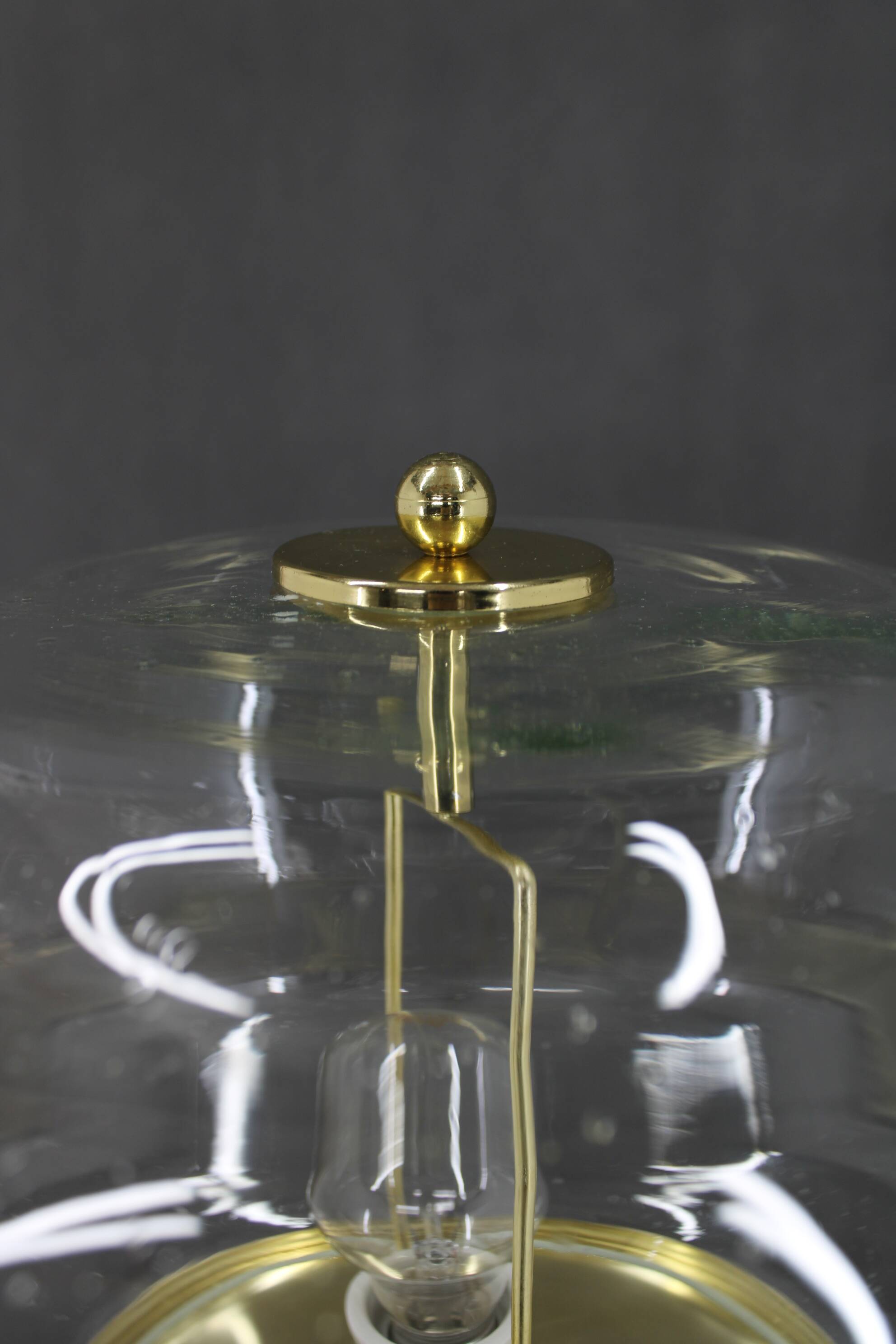 1970s Pair of Glass Brass Floor Lamps by Kamenicky Senov , Czechoslovakia