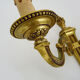 Old pair of wall sconces pot à feu, bronze with 2 candles, year 50 60