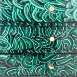 Mid-Century Modern Style Green-Malachite Colored Glass Italian Chest of Drawers