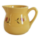 Vintage yellow ceramic milk jug – Hand-painted floral pattern