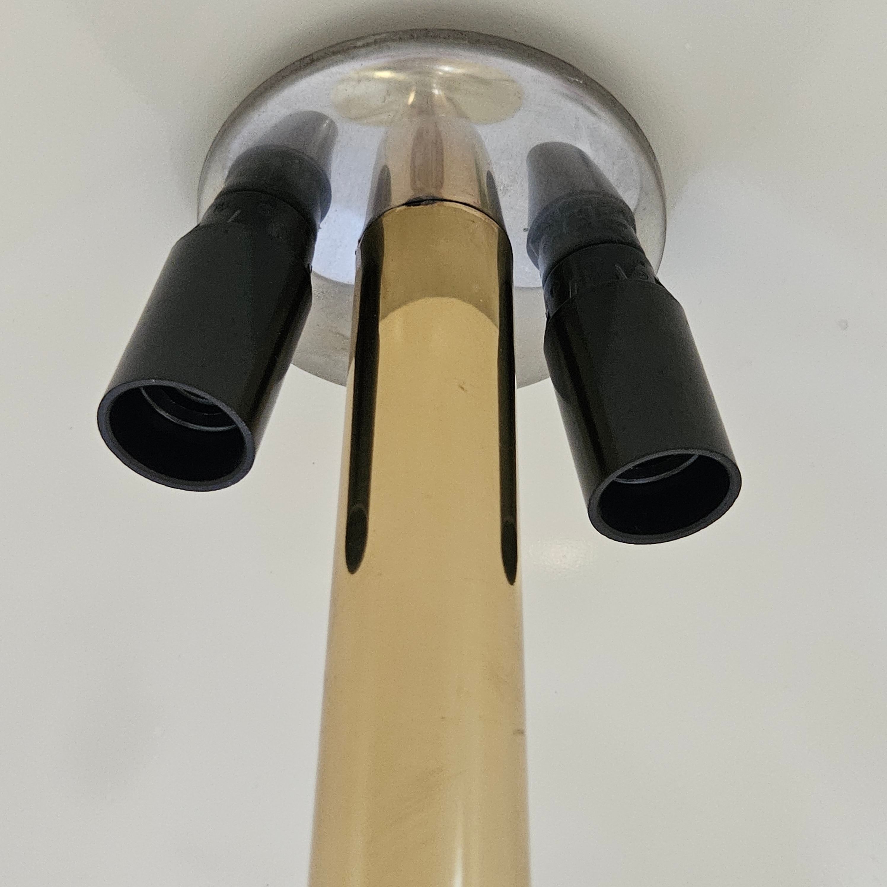 Mushroom-shaped brass table lamp, Italy, 1970s