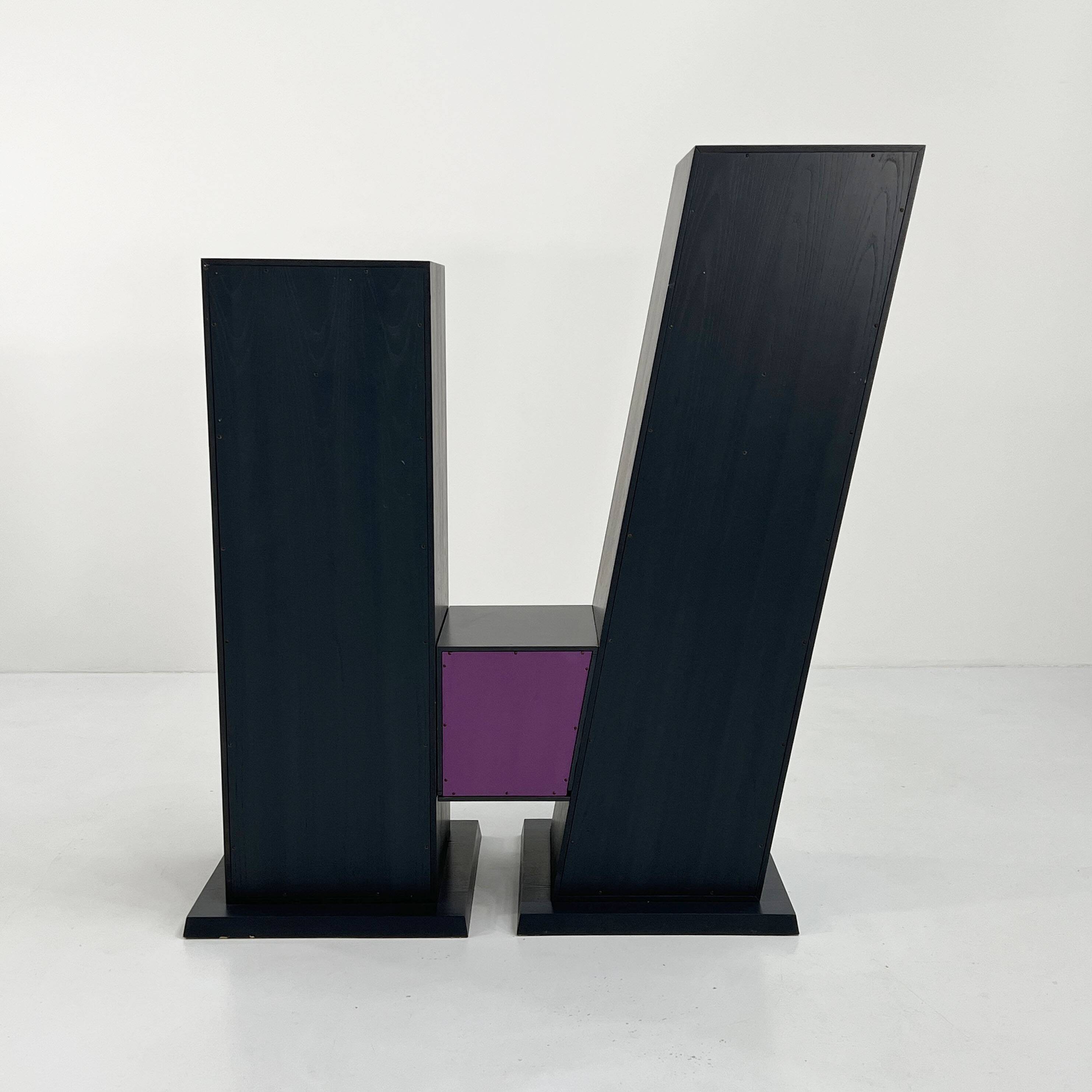 Postmodern freestanding bookcase, 1980s