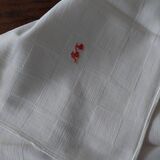 Série de sept serviettes de tables coton damassé monogramme P P 56 X 56 cm