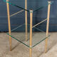 Bedside table 1980 golden metal 2 glass tops