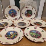 Lunéville 7 assiettes plates La potasse par Hansi