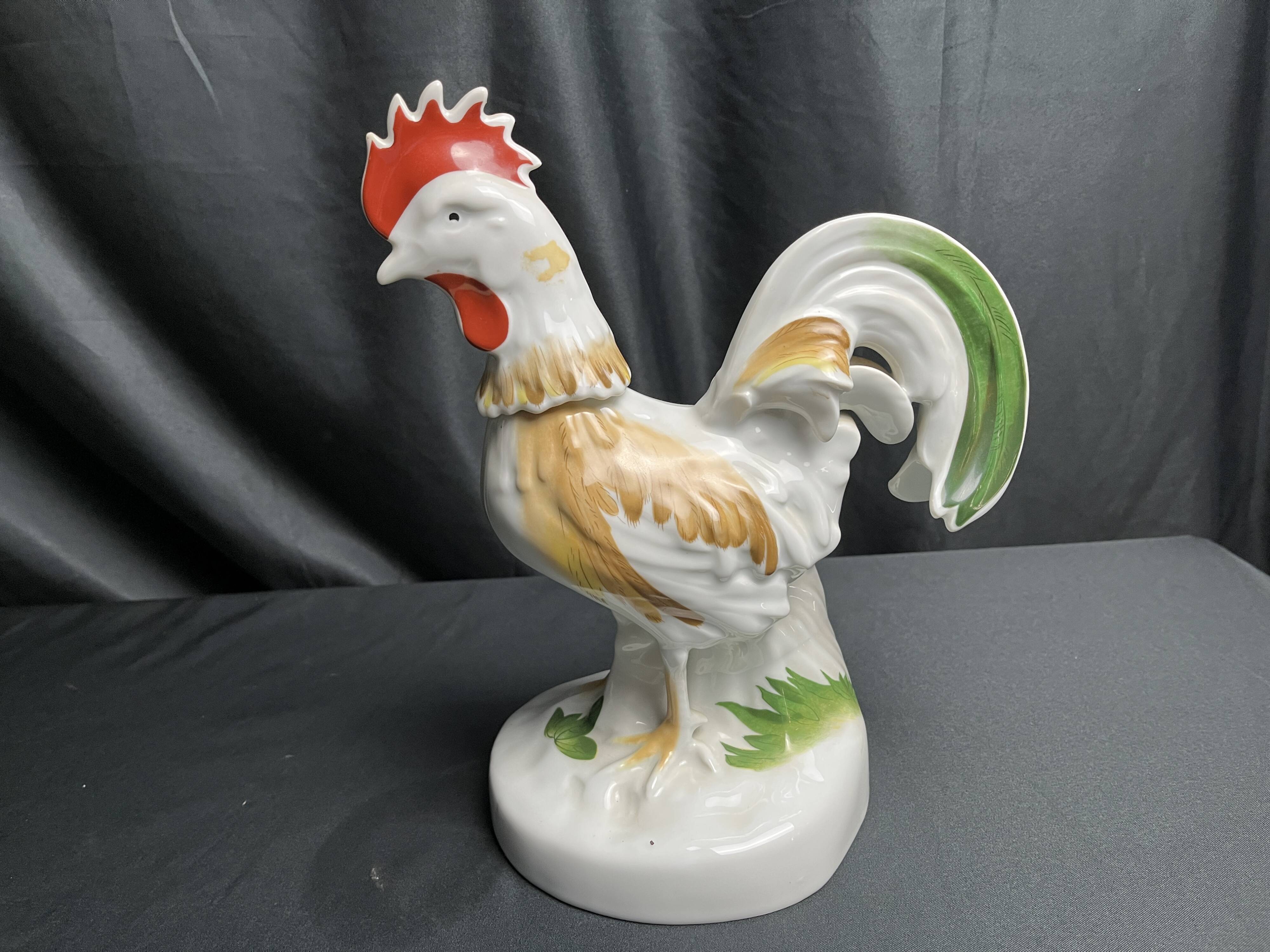 Raphael rooster-shaped digestive bottle promotional item, 20th century