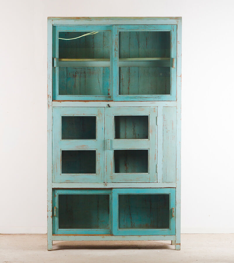 Large glass bookcase cabinet