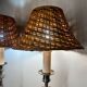 Old rattan candle holder lamps (X2)
