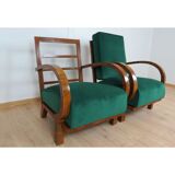 Pair of Artdeco restored armchairs by Jindrich Halabala