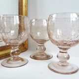 Trio of pink-footed glasses