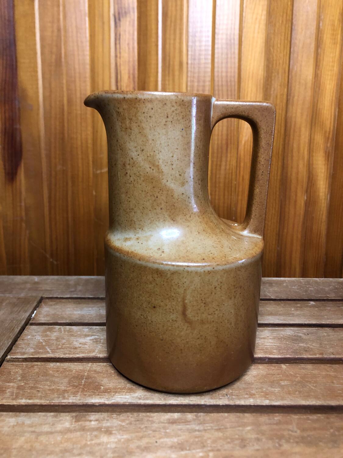 Old brenne pitcher beige stoneware made in france vintage