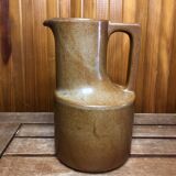 Old brenne pitcher beige stoneware made in france vintage