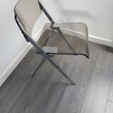 70s smoked plexiglass folding chair
