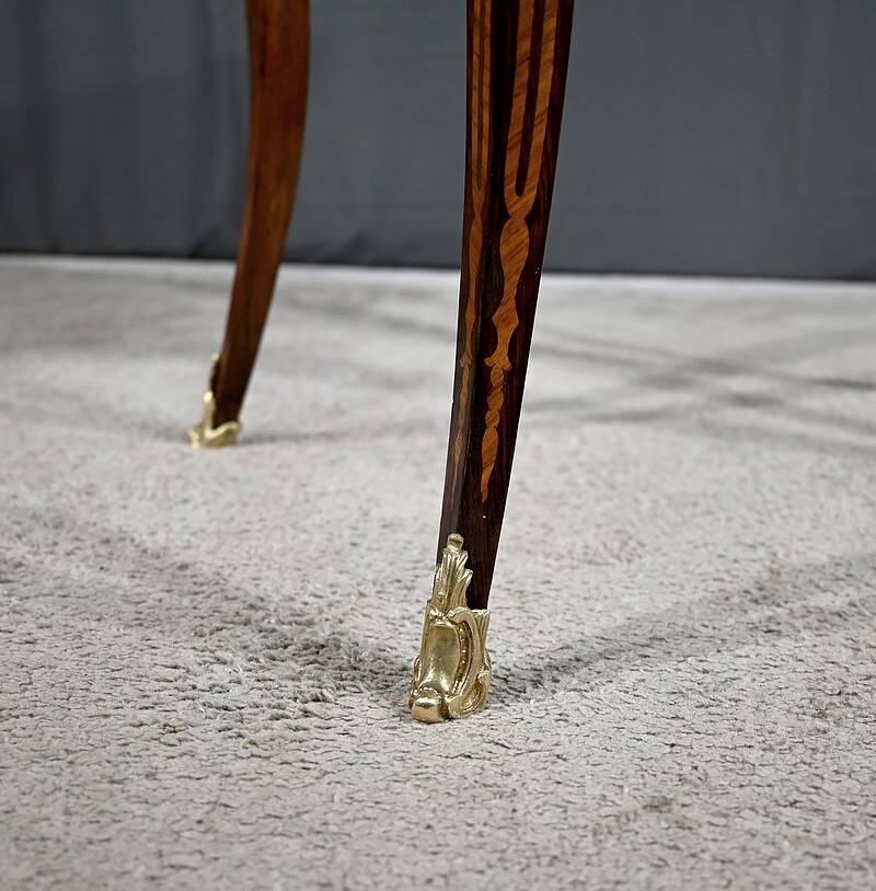 Rosewood and mahogany work table, Louis XV style, Napoleonic era
