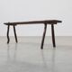 French Primitive Wooden Bench with Splayed Legs, 19th Century