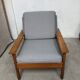 Scandinavian armchair in gray fabric from the 60s
