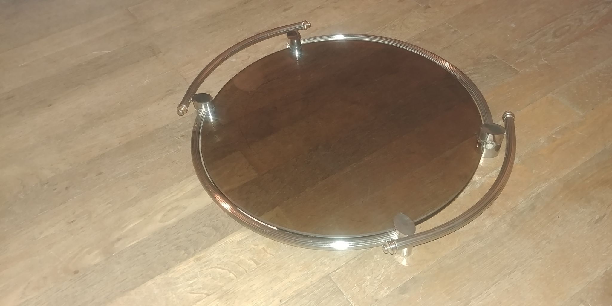 Vintage top of the 70s / 80s in glass and brass support neo classic style
