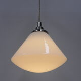 Art Deco school lamp with white glass shade