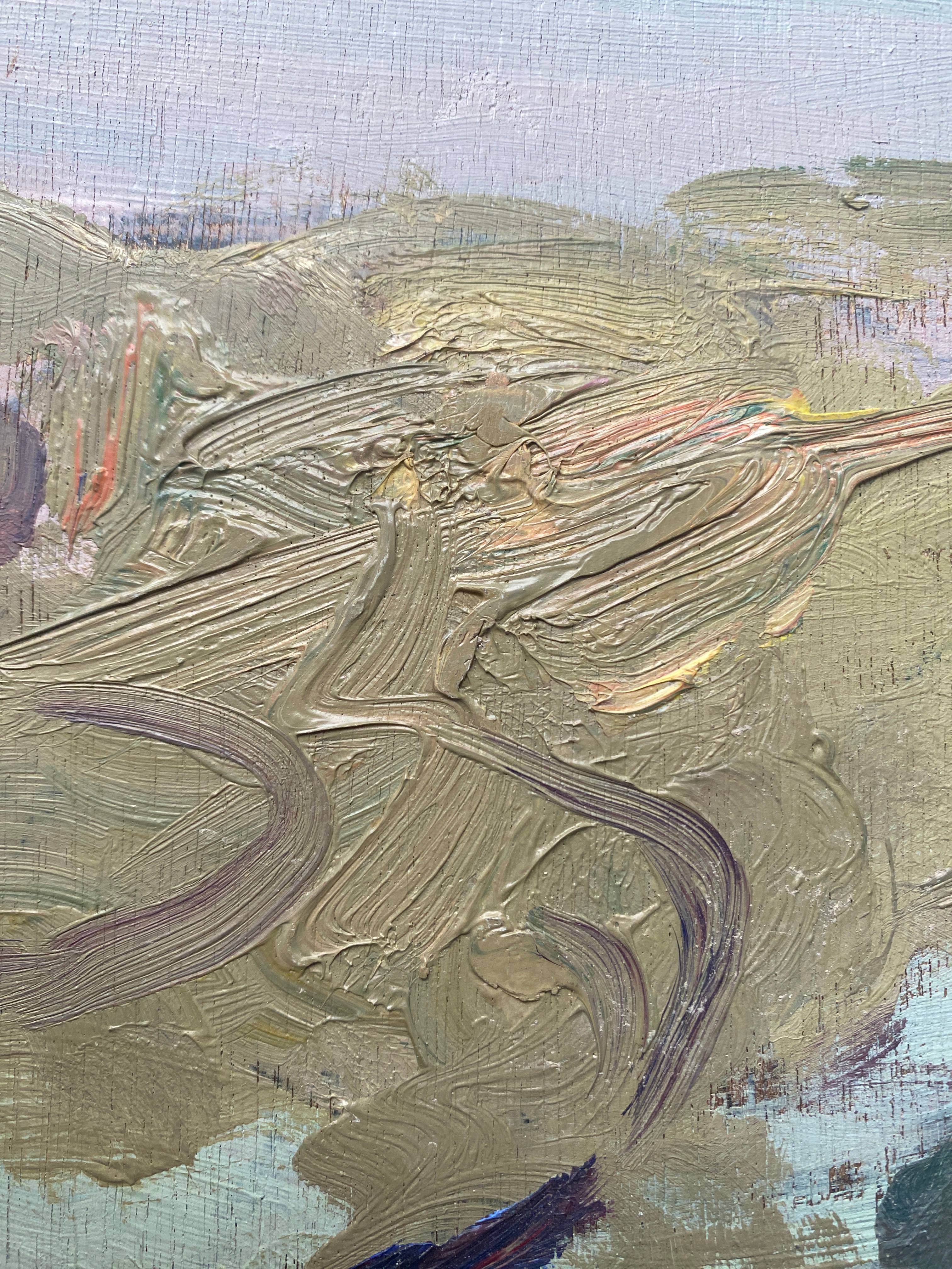 Painting bifacial view orientalist and mediterranean navy signed mid-xx°