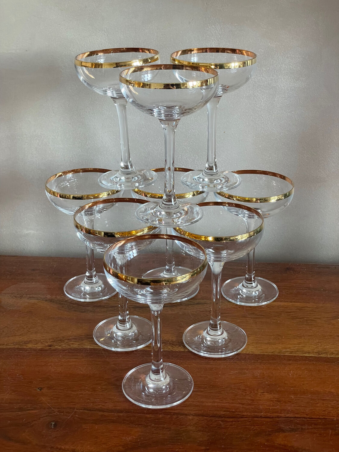9 crystal champagne glasses