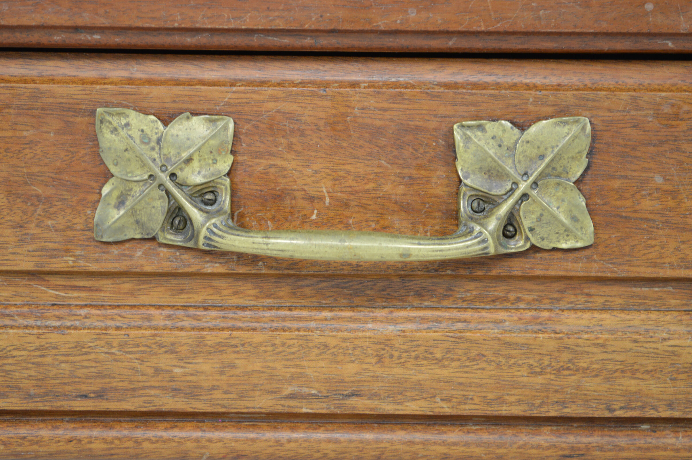 Art Nouveau wardrobe by Mathieu Gallerey in mahogany, model with Clematis, circa 1920