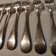 7 forks silver plated baguette christofle monogram J C before 1930