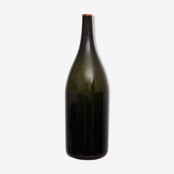 Large bottle vase - dark smoked glass