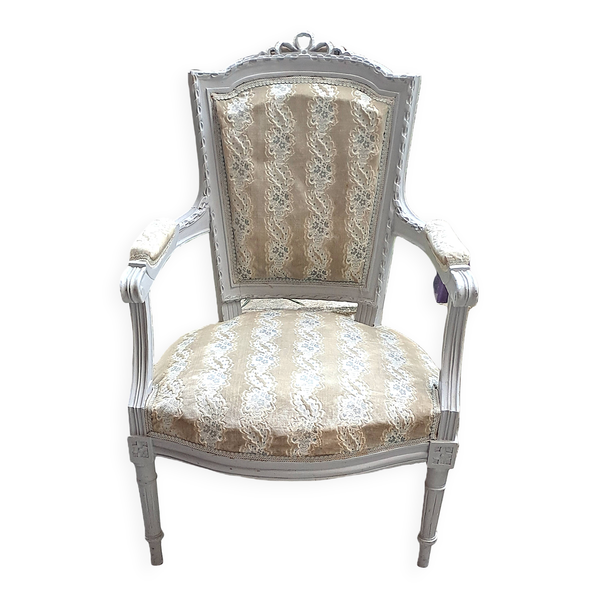 Napoleon III Victorian Armchair Velvet Fabric 19th Century