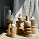 Handcrafted terracotta vase painted white with double handles h:40 d:30