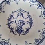 Plat compotier ancien moustiers jules vieillard bourdeux sur socle, fin 19è