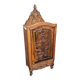 Small bar cabinet, carved wood, Alpine folk art