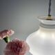 Vintage globe pendant light in white opaline